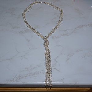 SHOT BEAD KNOTTED TASSEL NECKLACE